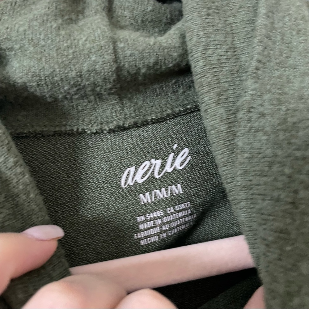 Aerie Forest Green Super Soft Slub Oversized Knit Long sleeve Top M - Picture 6 of 11